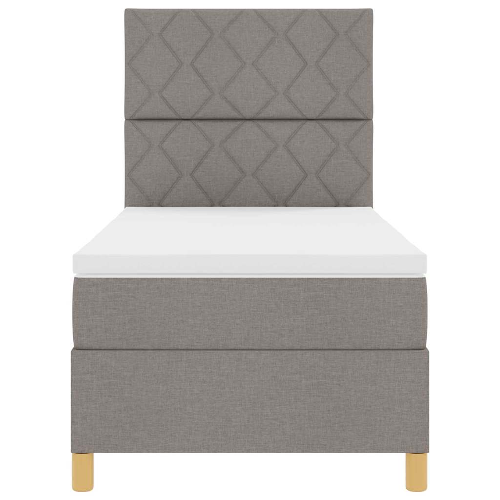 Boxspringbett mit Kopfteil Taupe 100 x 200 cm Stoff