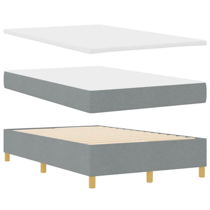 Boxspringbett mit Kopfteil Hellgrau 120 x 190 cm Stoff