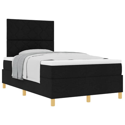 Boxspringbett mit Kopfteil Schwarz 120 x 190 cm Stoff
