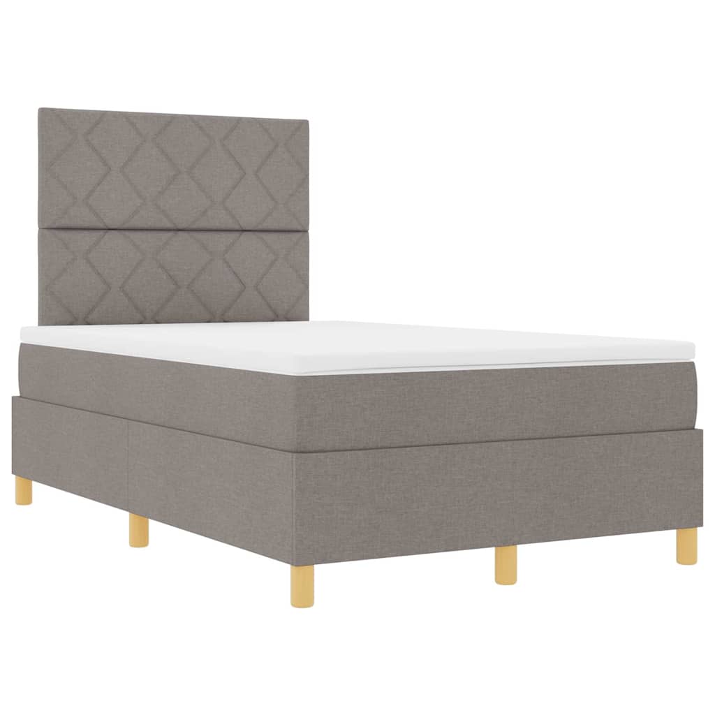 Boxspringbett mit Kopfteil Taupe 120 x 190 cm Stoff