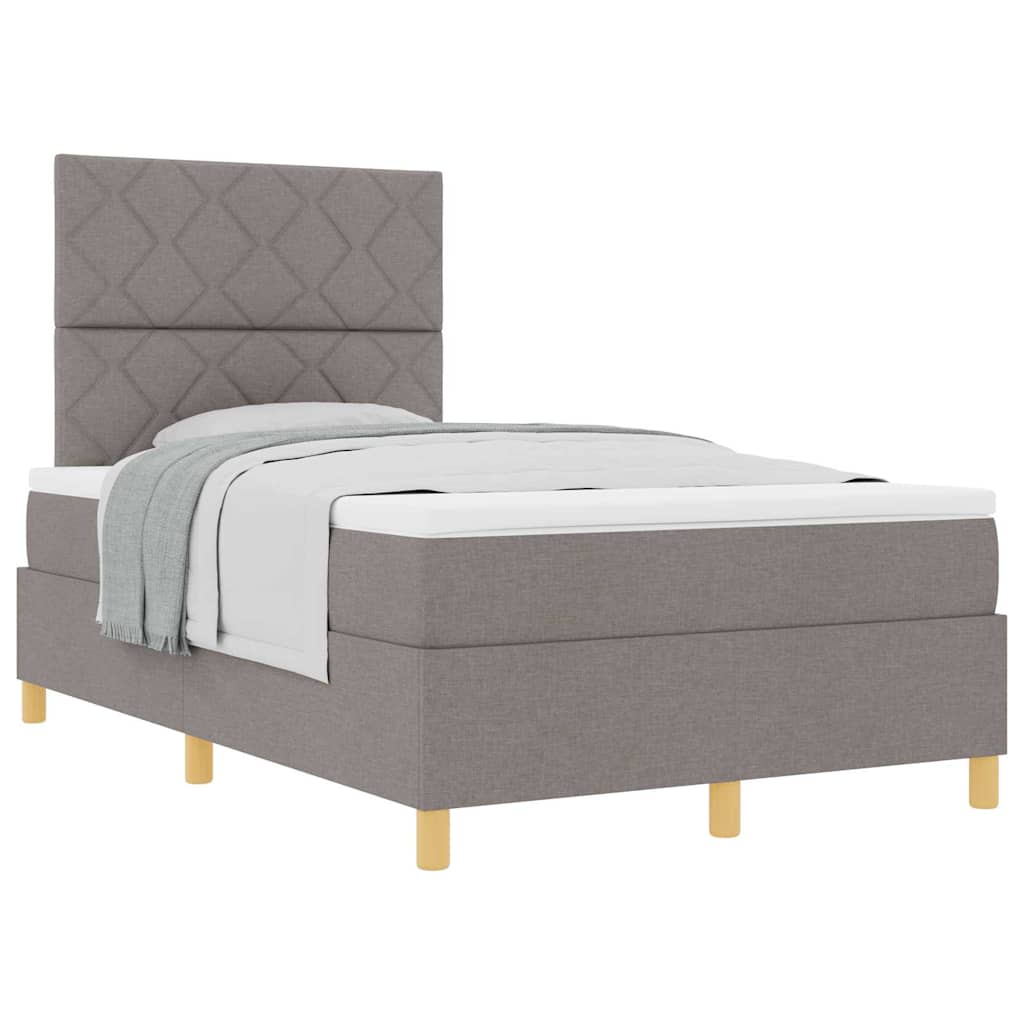 Boxspringbett mit Kopfteil Taupe 120 x 190 cm Stoff