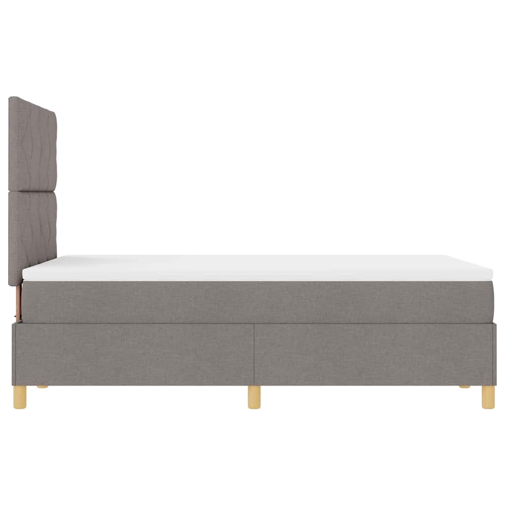 Boxspringbett mit Kopfteil Taupe 120 x 190 cm Stoff