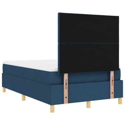 Boxspringbett mit Kopfteil Blau 120 x 200 cm Stoff
