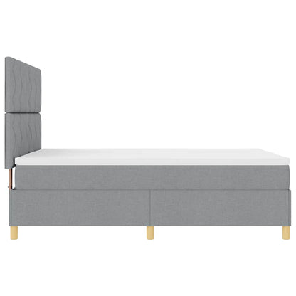 Boxspringbett mit Kopfteil Hellgrau 140 x 200 cm Stoff