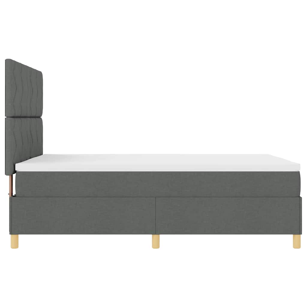 Boxspringbett mit Kopfteil Dunkelgrau 140 x 200 cm Stoff