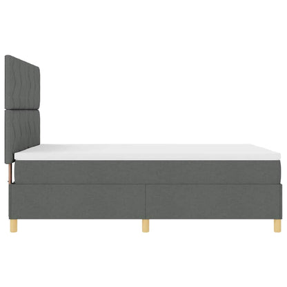 Boxspringbett mit Kopfteil Dunkelgrau 140 x 200 cm Stoff