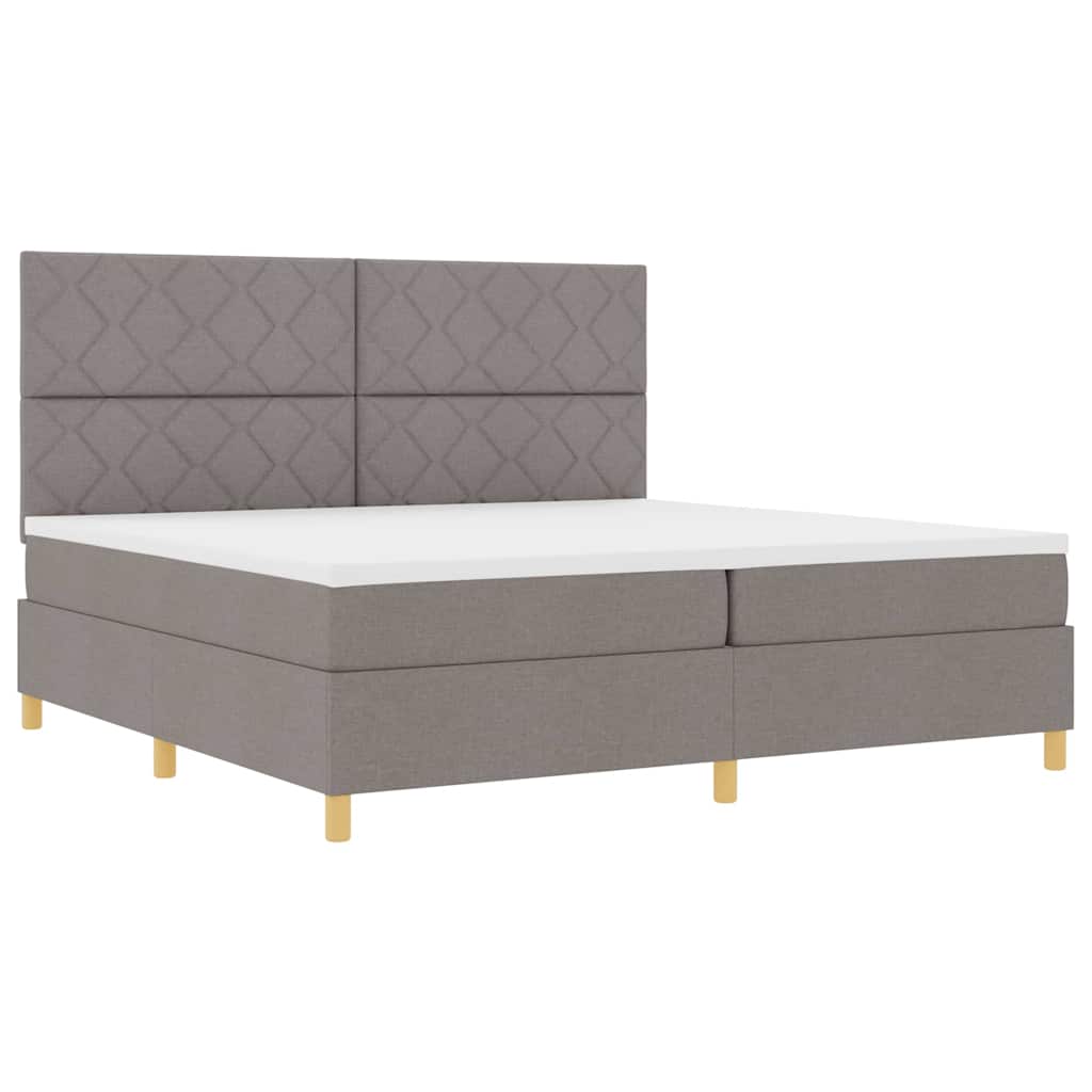 Boxspringbett mit Kopfteil Taupe 200 x 200 cm Stoff
