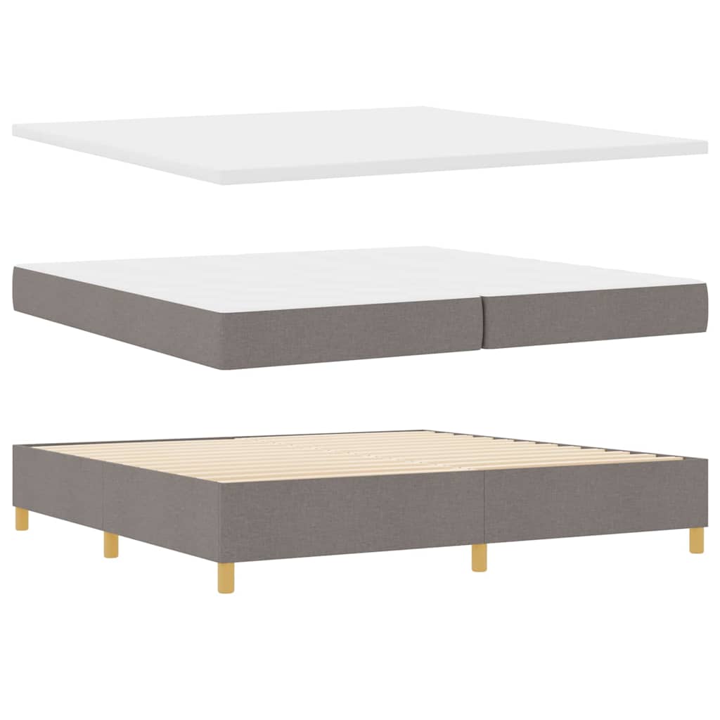 Boxspringbett mit Kopfteil Taupe 200 x 200 cm Stoff