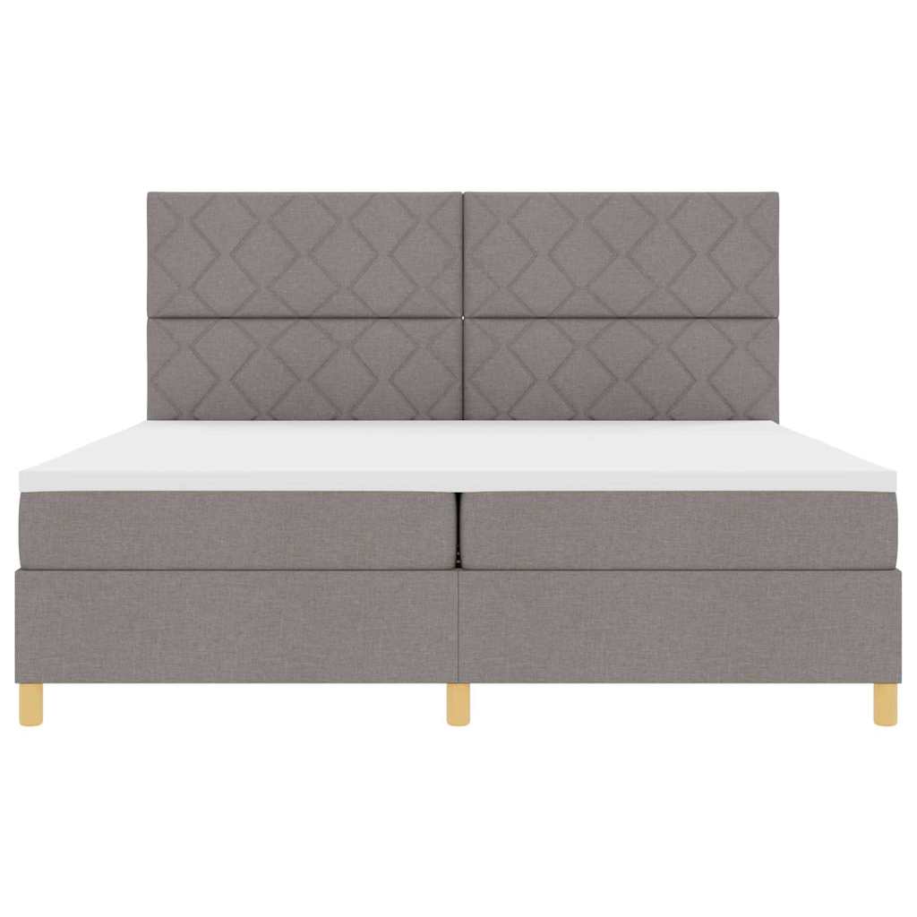 Boxspringbett mit Kopfteil Taupe 200 x 200 cm Stoff