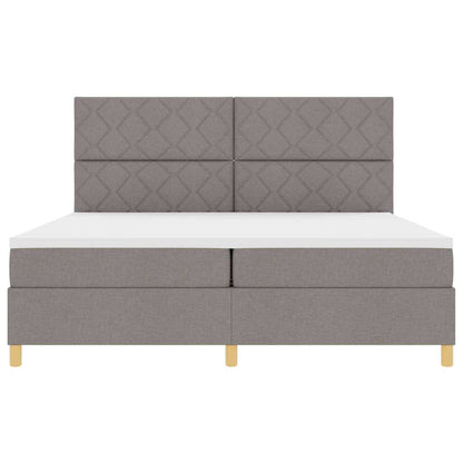 Boxspringbett mit Kopfteil Taupe 200 x 200 cm Stoff