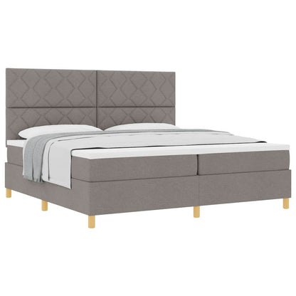 Boxspringbett mit Kopfteil Taupe 200 x 200 cm Stoff