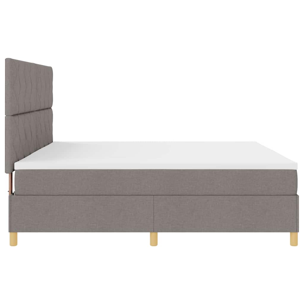 Boxspringbett mit Kopfteil Taupe 200 x 200 cm Stoff
