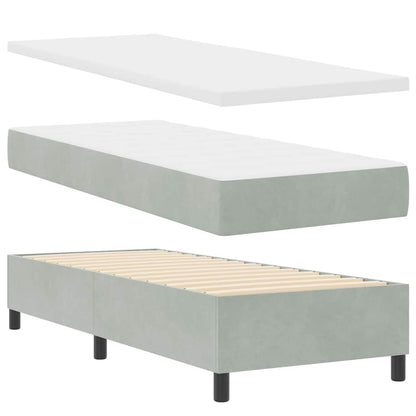Boxspringbett mit Matratze Hellgrau 80 x 200 cm Samt