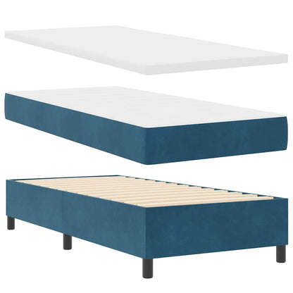 Boxspringbett mit Matratze Dunkelblau 90 x 200 cm Samt