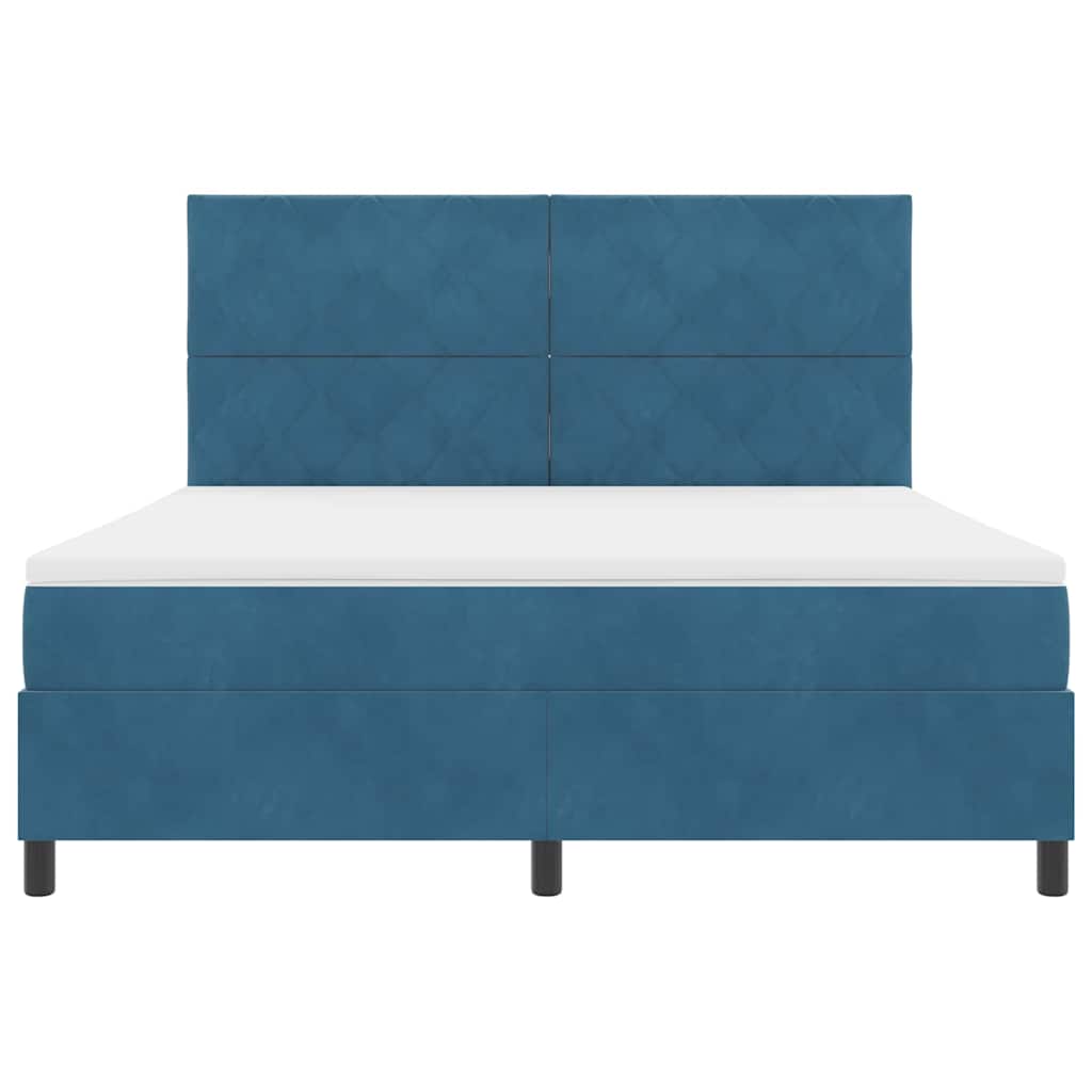 Boxspringbett mit Matratze Dunkelblau 180 x 200 cm Samt