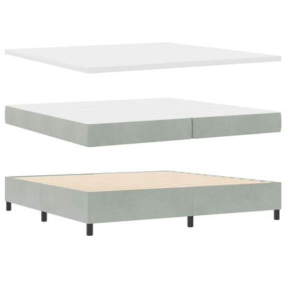 Boxspringbett mit Matratze Hellgrau 200 x 200 cm Samt