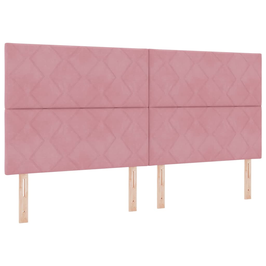 Boxspringbett mit Matratze mit Kopfteil Rosa 200 x 200 cm Samt