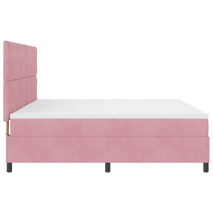 Boxspringbett mit Matratze mit Kopfteil Rosa 200 x 200 cm Samt