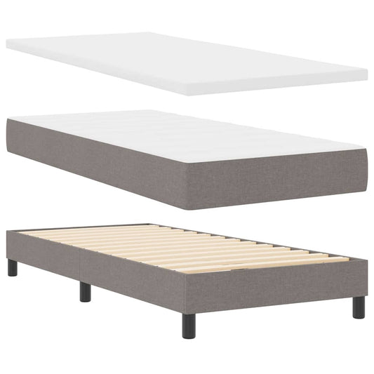 Boxspringbett mit Matratze mit Matratze Taupe 80 x 200 cm Stoff