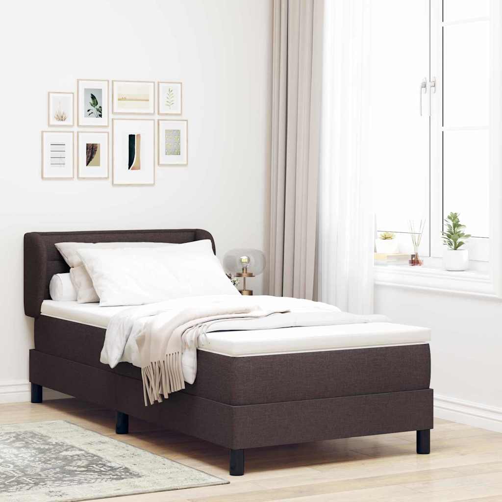 Boxspringbett mit Matratze Dunkelbraun 90 x 190 cm Stoff