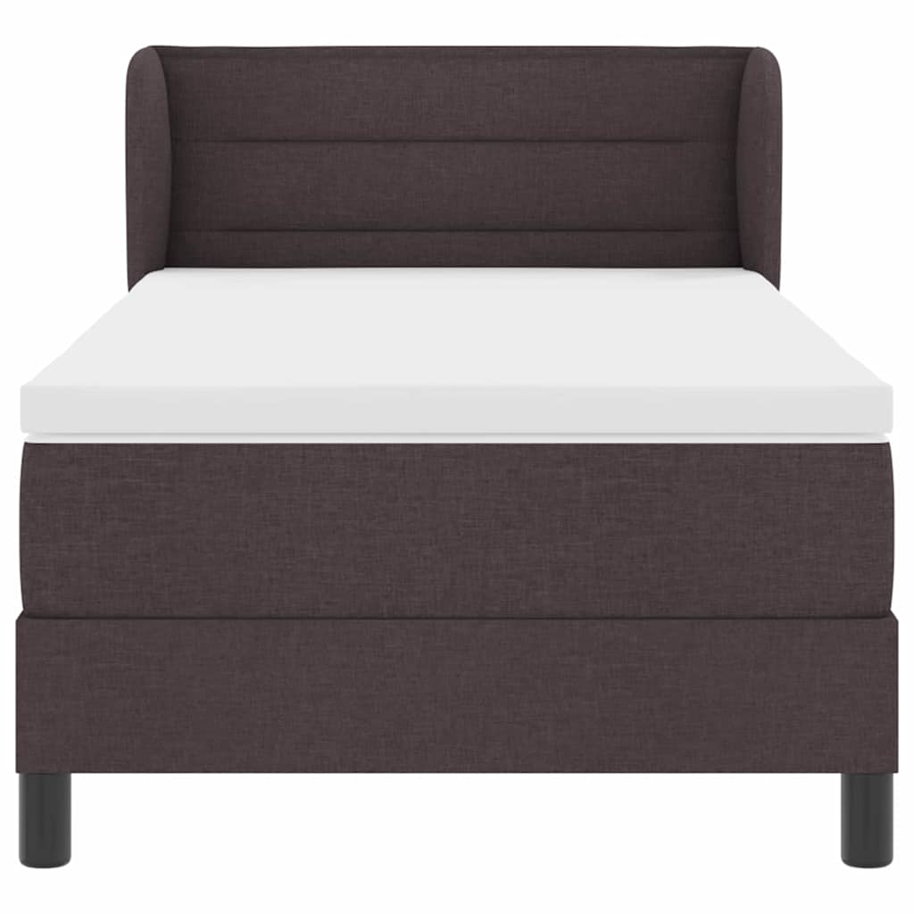 Boxspringbett mit Matratze Dunkelbraun 90 x 190 cm Stoff