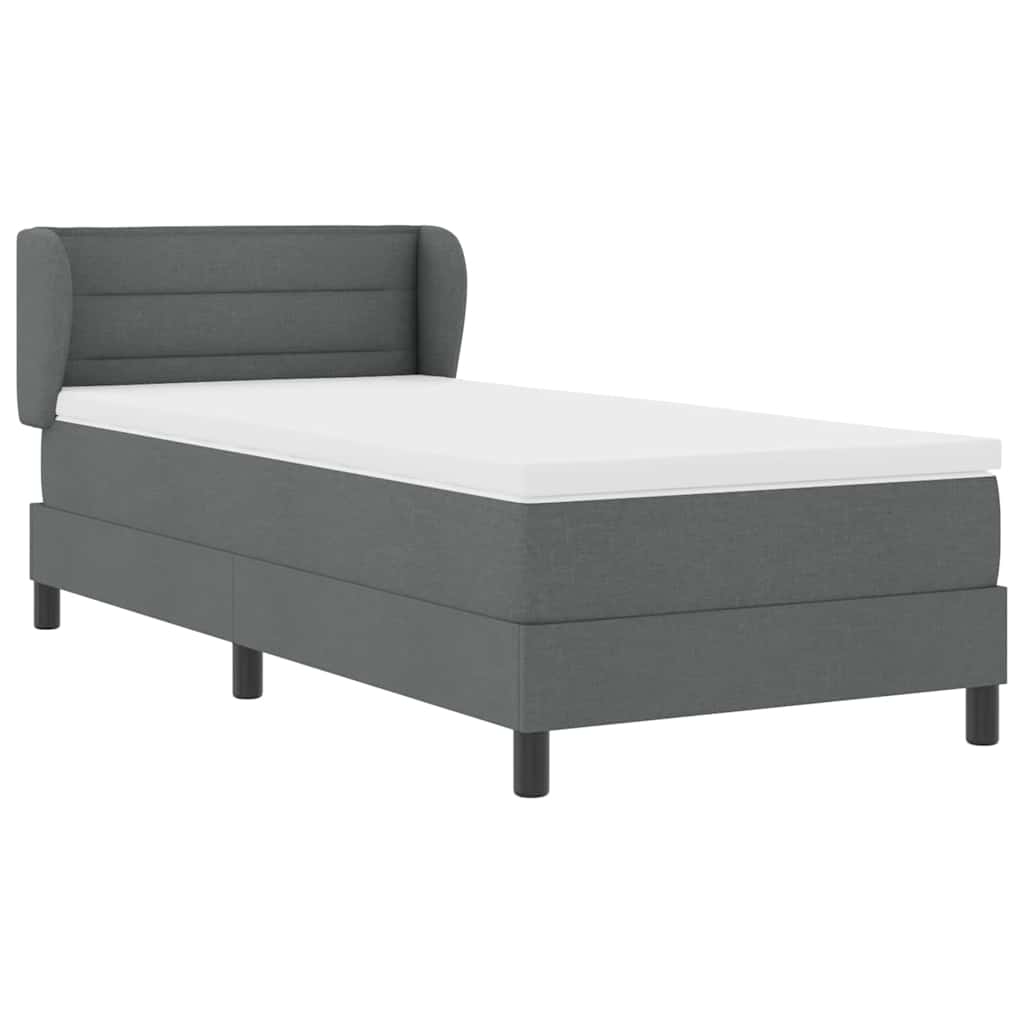 Boxspringbett mit Matratze Dunkelgrau 100 x 200 cm Stoff