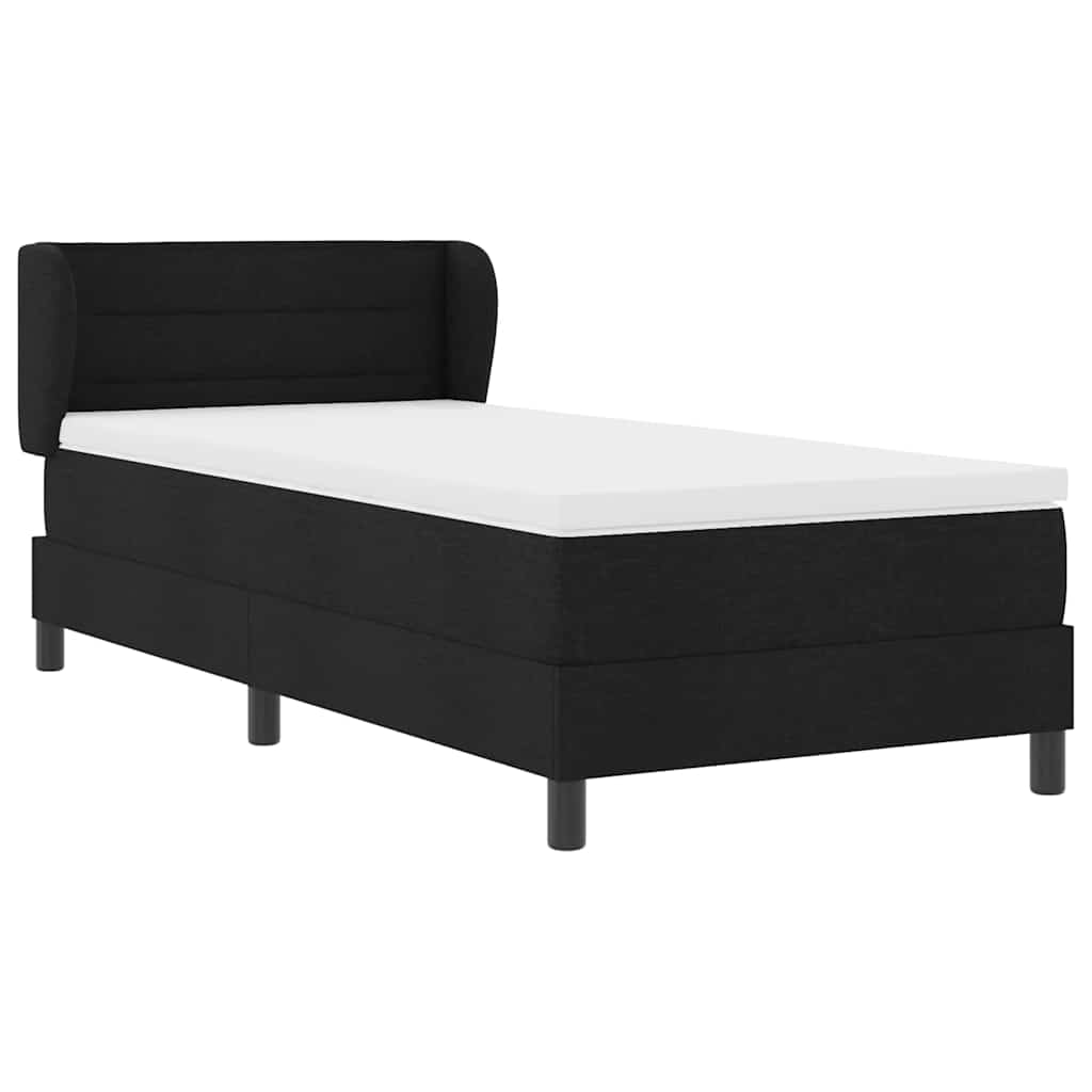 Boxspringbett mit Matratze Schwarz 100 x 200 cm Stoff