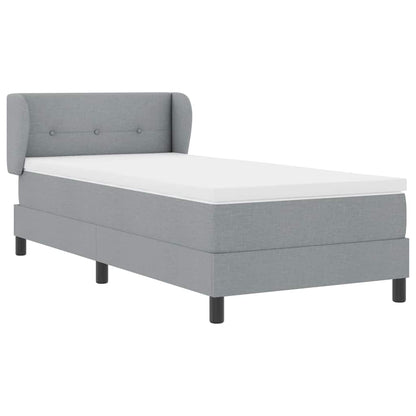 Boxspringbett mit Matratze Hellgrau 90 x 190 cm Stoff
