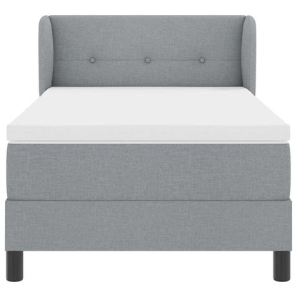 Boxspringbett mit Matratze Hellgrau 90 x 190 cm Stoff