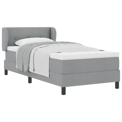 Boxspringbett mit Matratze Hellgrau 90 x 190 cm Stoff