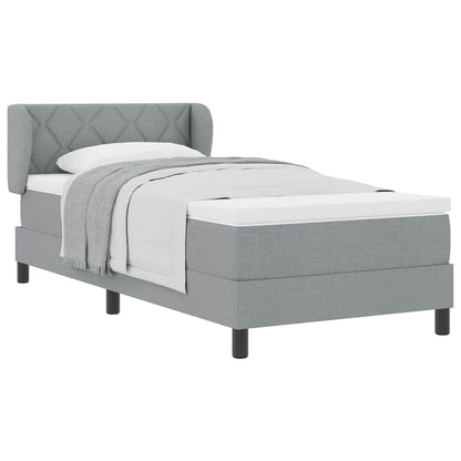 Boxspringbett mit Matratze Hellgrau 100 x 200 cm Stoff