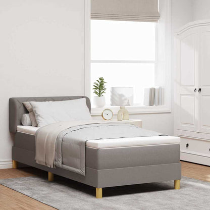 Boxspringbett mit Matratze Creme 90x200 cm Stoff Taupe