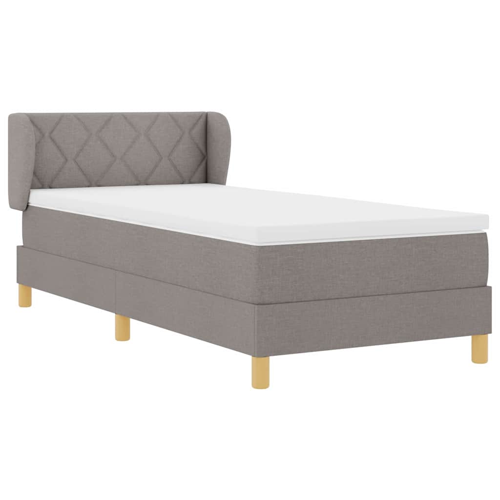 Boxspringbett mit Matratze Creme 90x200 cm Stoff Taupe