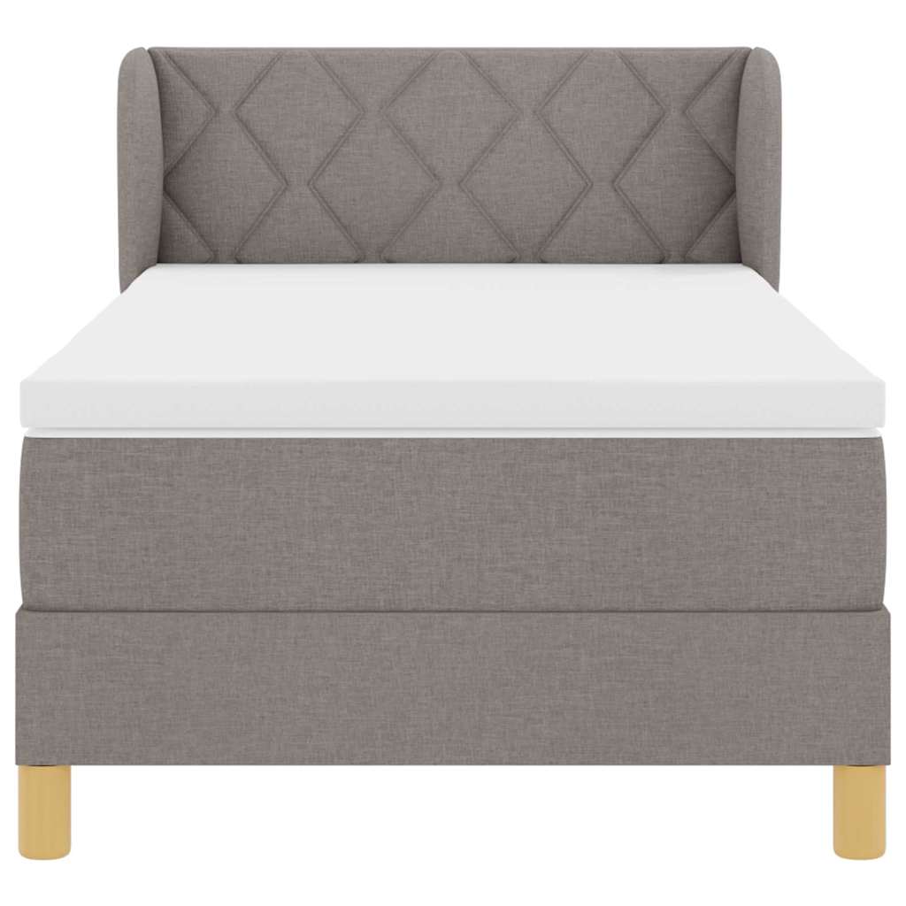 Boxspringbett mit Matratze Creme 90x200 cm Stoff Taupe