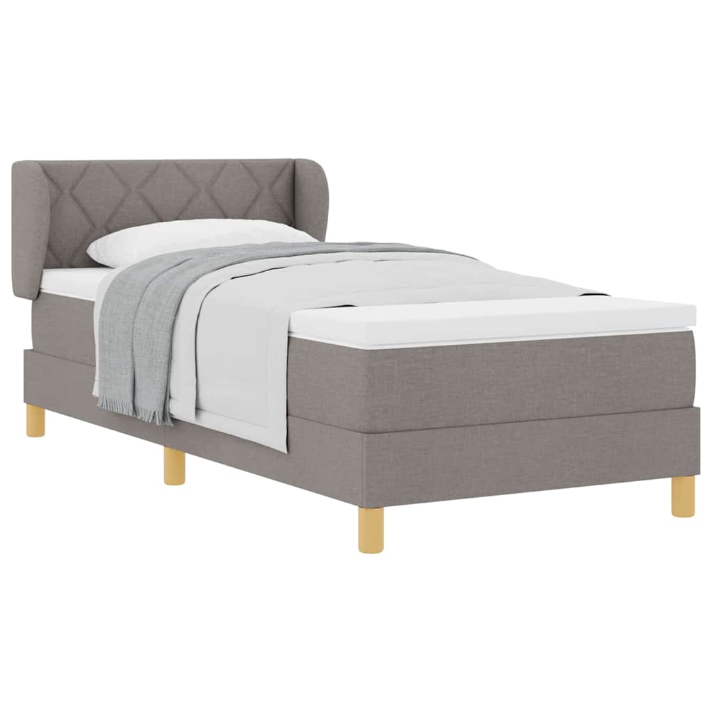 Boxspringbett mit Matratze Creme 90x200 cm Stoff Taupe
