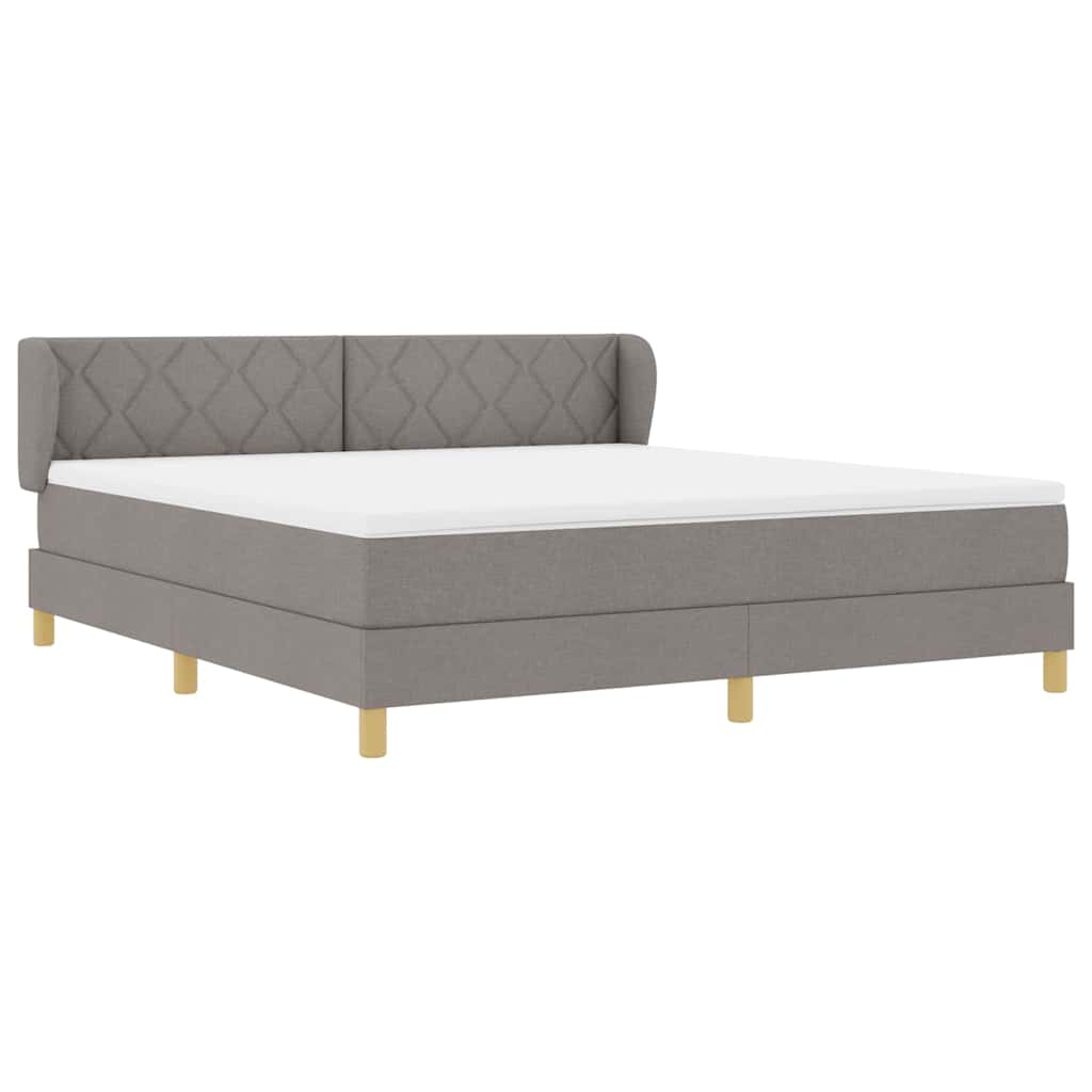 Boxspringbett mit Matratze Creme 90x200 cm Stoff Taupe