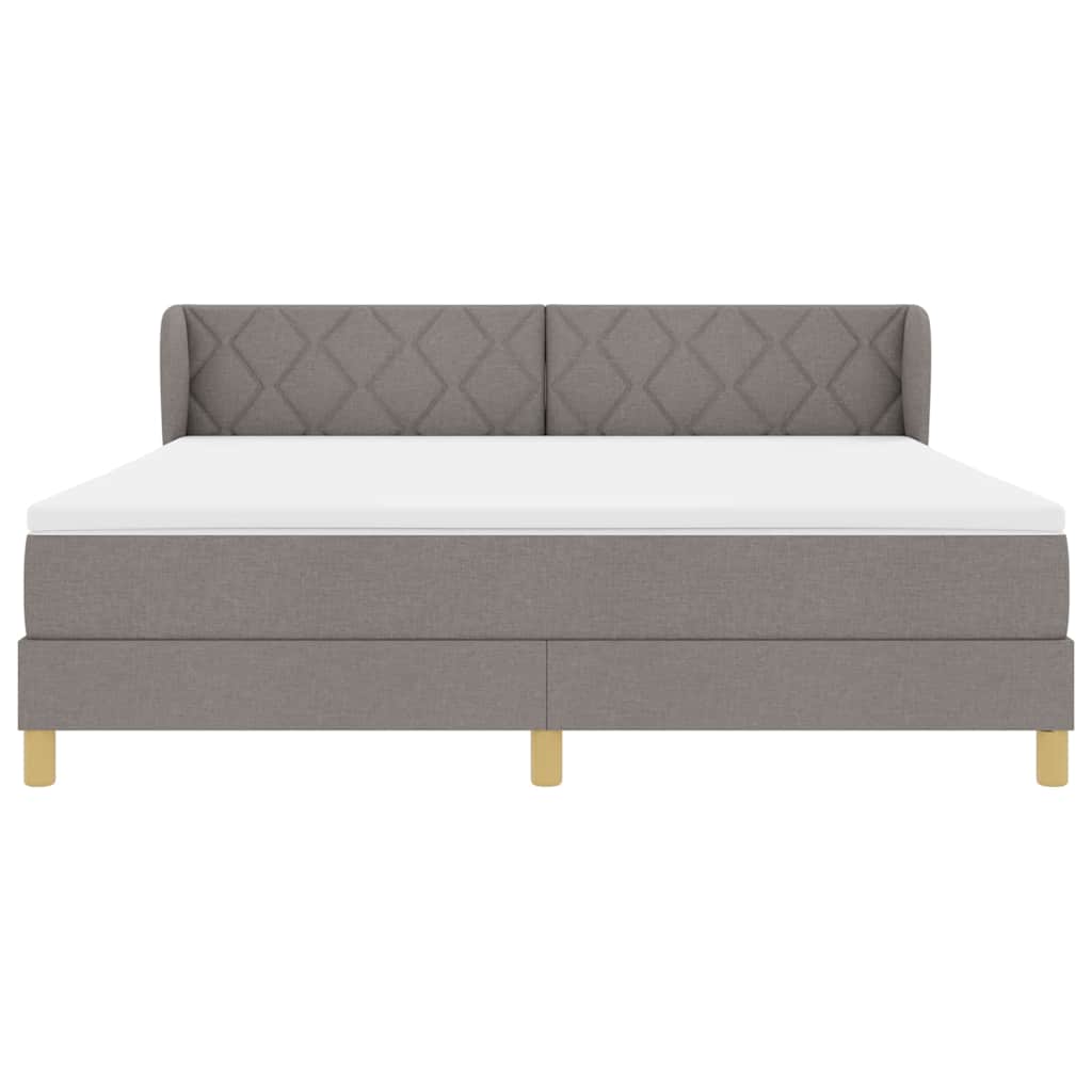 Boxspringbett mit Matratze Creme 90x200 cm Stoff Taupe