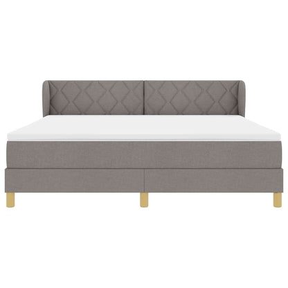 Boxspringbett mit Matratze Creme 90x200 cm Stoff Taupe