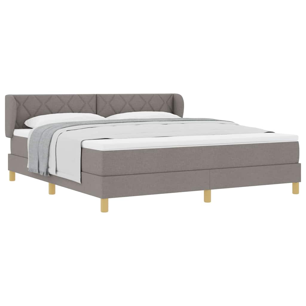 Boxspringbett mit Matratze Creme 90x200 cm Stoff Taupe