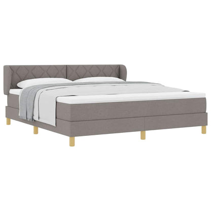 Boxspringbett mit Matratze Creme 90x200 cm Stoff Taupe