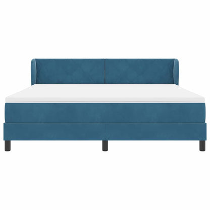 Boxspringbett mit Matratze Dunkelgrau 80x200 cm Samt Dunkelblau