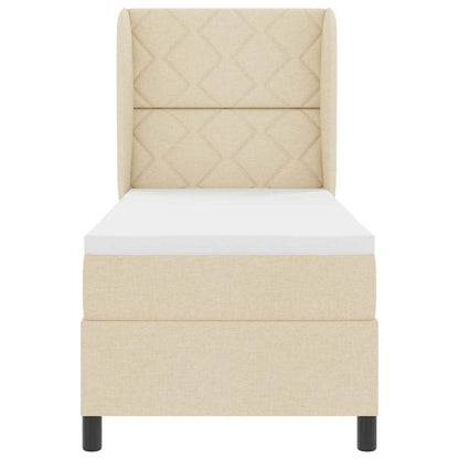Boxspringbett mit Matratze mit Kopfteil Creme 80 x 200 cm Stoff