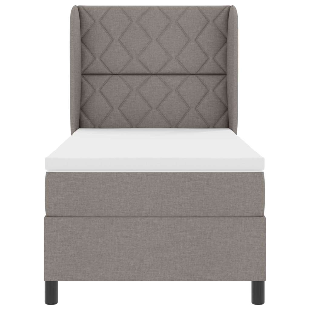 Boxspringbett mit Matratze mit Kopfteil Taupe 90 x 200 cm Stoff