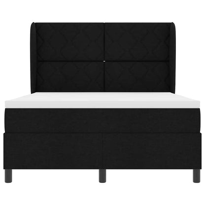 Boxspringbett mit Matratze Schwarz 140 x 200 cm Stoff