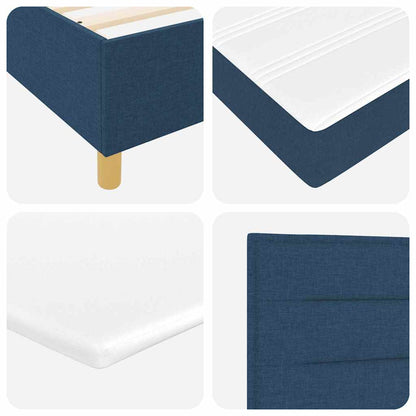 Boxspringbett mit Matratze Dunkelgrau 90x190 cm Blau