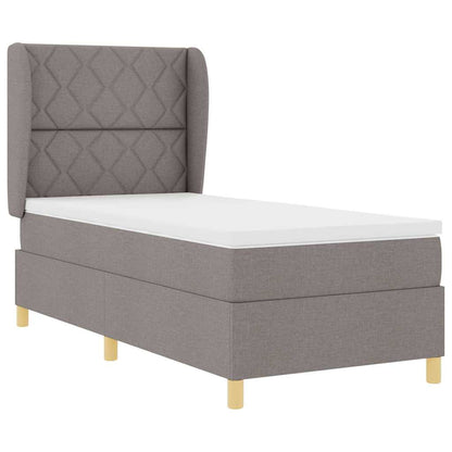 Boxspringbett mit Matratze Dunkelgrau 90x190 cm Taupe