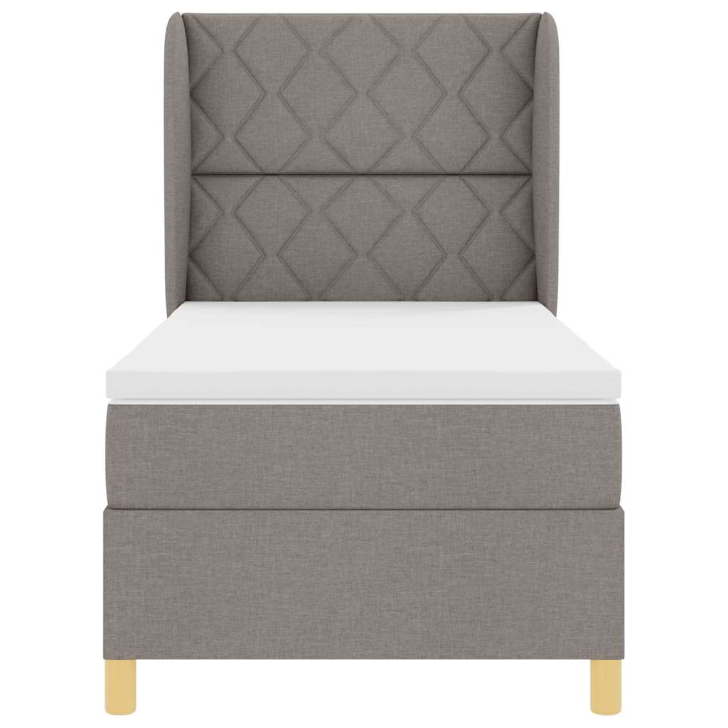 Boxspringbett mit Matratze Dunkelgrau 90x190 cm Taupe