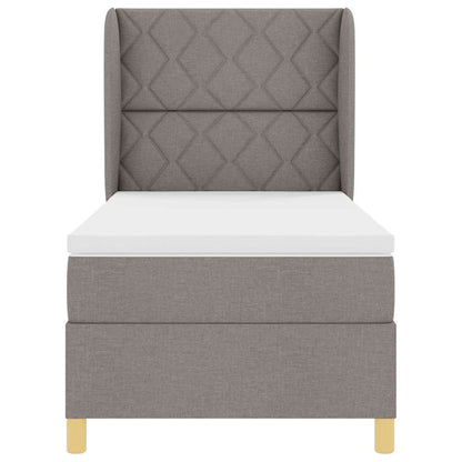 Boxspringbett mit Matratze Dunkelgrau 90x190 cm Taupe