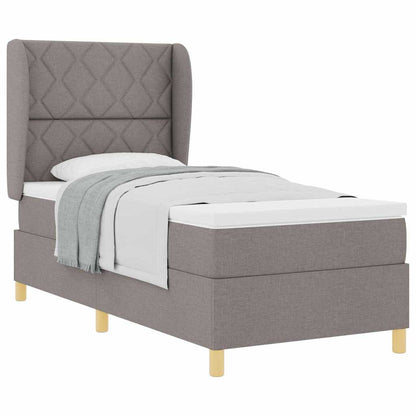 Boxspringbett mit Matratze Dunkelgrau 90x190 cm Taupe