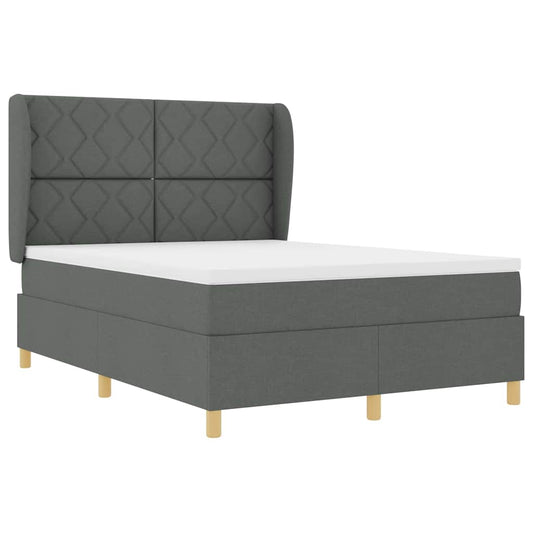Boxspringbett mit Matratze Dunkelgrau 90x190 cm Dunkelgrau